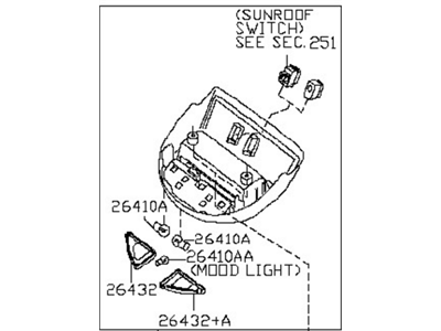 Nissan 26430-65F10 Lamp Assembly-Map