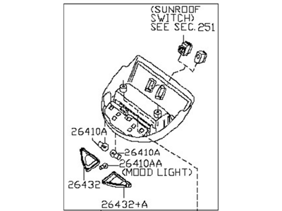 Nissan 26430-9FT0A Map Lamp Assy