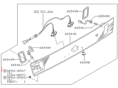 Nissan 26540-F4300 Lamp Assembly-Back Up