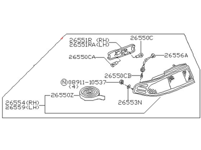 Nissan 26555-81F25 Lamp Assembly-Rear Combination, LH