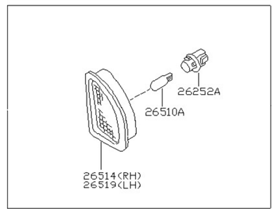 Nissan 26515-0E700 Lamp Assembly-Licence, LH