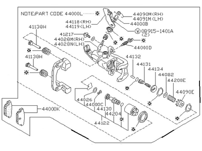 Nissan 44011-04S90RE REMAN CALIPER Rear Left