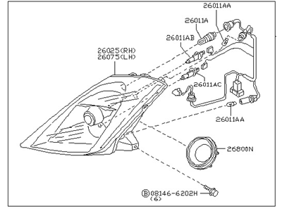 Nissan 26010-CD025 Passenger Side Headlamp Assembly