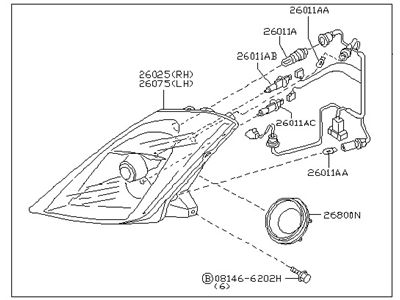 Nissan 26060-CD025 Driver Side Headlamp Assembly