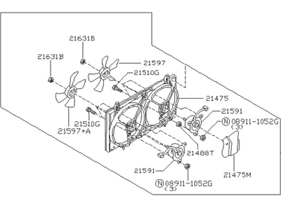 Nissan 21481-8J000 Motor & Fan Assy-With Shroud