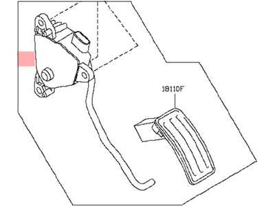 Nissan 18002-5RA0A Lever Complete - Accelerator, W/DRUM