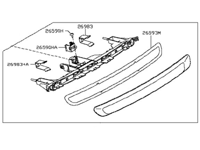 Nissan 26590-1EA0B Lamp Assembly-Stop, High Mounting