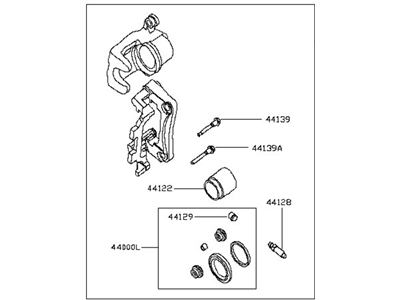 Nissan 44011-1AA0A CALIPER Assembly-Rear LH, W/O Pads Or SHIMS