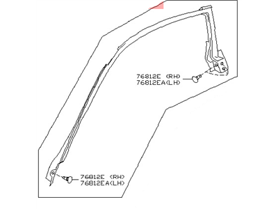 Nissan 76821-01F00 WEATHERSTRIP Body Side LH