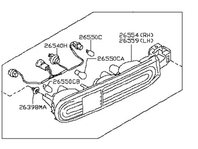 Nissan 26555-1FA0A Lamp Assembly-Rear Combination LH