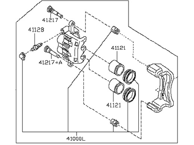 Nissan 41001-CK000 CALIPER Assembly-Front RH, W/O Pads Or SHIMS