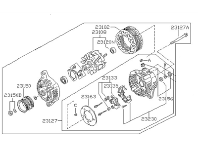 Nissan 23100-D4400R Reman Alternator Assembly