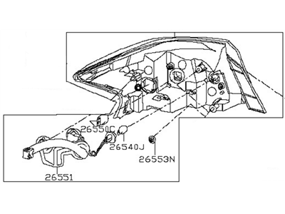 Nissan 26550-3SG0A Combination Lamp Assy-Rear, RH