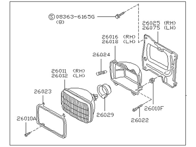 Nissan B6010-41G00 Passenger Side Headlight Assembly