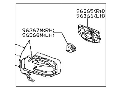 Nissan 96302-EZ45B Mirror Assy-Outside, LH