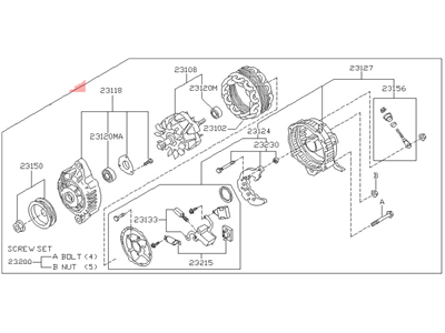 Nissan 2310M-0M003RW Reman Alternator Assembly