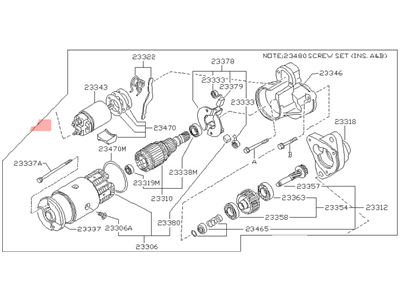 Nissan 23300-84A07R REMAN Starter Assembly