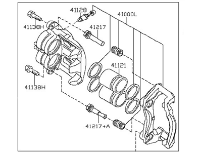 Infiniti 41011-3JA0A CALIPER Assembly-Front LH, W/O Pads Or SHIMS