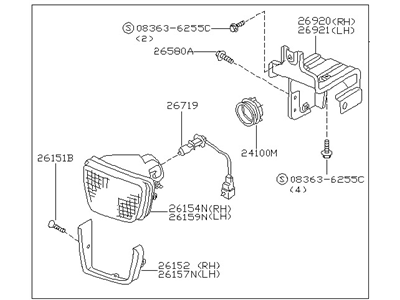 Nissan B6155-1E401 Lamp Assembly-Fog, LH
