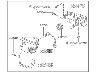 Nissan 26155-1E425 Lamp Assembly-Fog, L