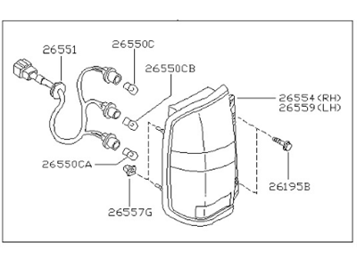Nissan 26550-17C00 Lamp Re Combination RH