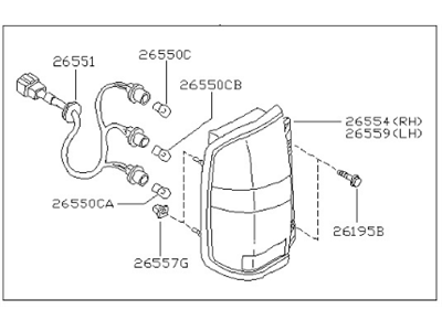 Nissan B6550-2B500 Lamp Assembly-Rear Combination, RH