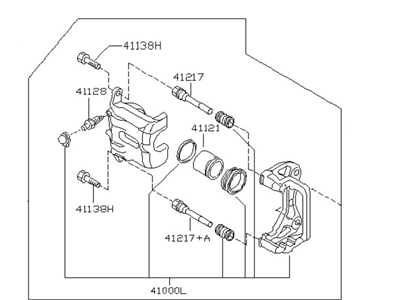 Nissan 41001-7Y005 CALIPER Assembly-Front RH, W/O Pads Or SHIMS