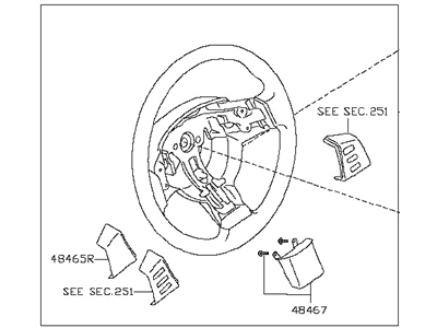 Nissan 48430-5Z005 Steering Wheel Assembly W/O Pad