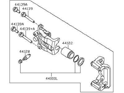 Nissan 44001-ZL40A A CALIPER RH 99