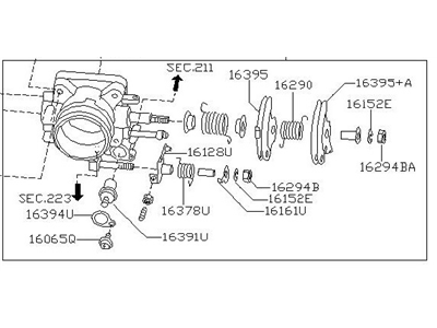 Nissan 16118-5S500 Throttle Valve Body Tps Sensor