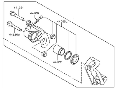 Nissan 44001-3RJ0D Caliper Assy-Rear RH, W/O Pad & Shim