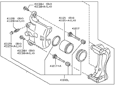 Nissan 41011-1HL0A CALIPER Assembly-Front LH, W/O Pads Or SHIMS