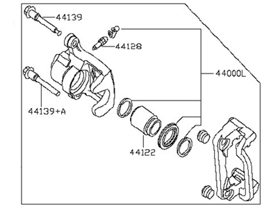 Nissan 44011-3RJ0D Caliper Assy-Rear LH, W/O Pad & Shim