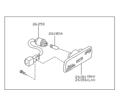 Nissan 26180-1E400 Lamp Assembly-Side Marker, R