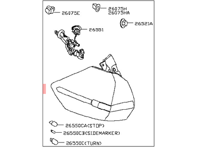 Nissan 26555-5HA0A Combination Lamp Assy-Rear, LH