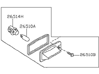 Nissan 26510-9Y00A Lamp Assembly-Licence Plate