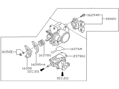 Nissan 16119-5M010 Throttle Chamber Assembly