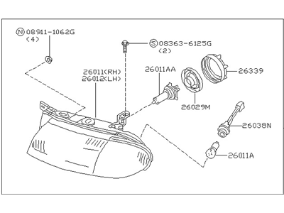 Nissan B6060-1E411 Driver Side Headlamp Assembly