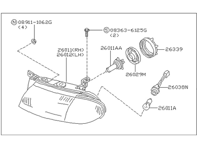 Nissan B6060-1E401 Driver Side Headlamp Assembly