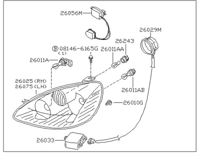 Nissan 26010-3Z625 Passenger Side Headlight Assembly