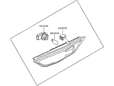 Nissan 26185-16P00 Lamp-Side Mark LH