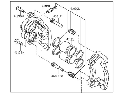 Nissan 41011-ZP00B CALIPER Assembly-Front LH, W/O Pads Or SHIMS