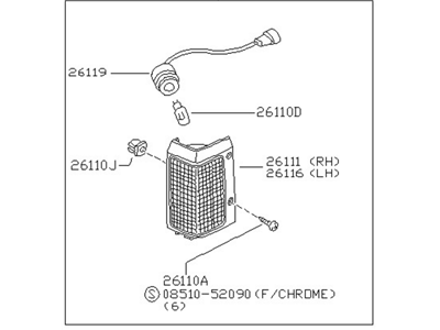 Nissan 26115-40U25 Lamp Assembly-Side Combination, LH