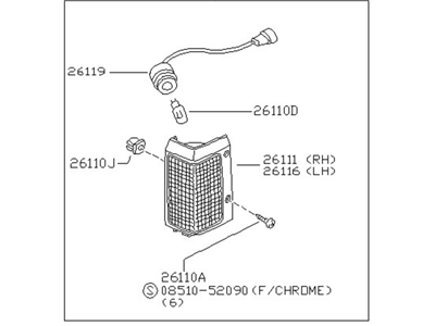 Nissan 26115-15E00 Lamp Side FLHSR LH