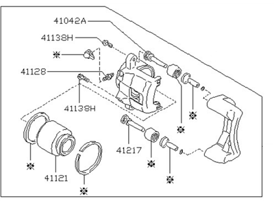 Nissan 41001-13E01RE REMAN CALIPER Front Right