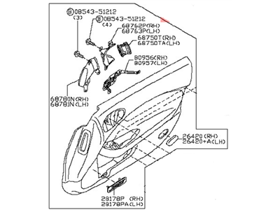 Nissan 80901-1EA2A Finisher Assy-Front Door, LH