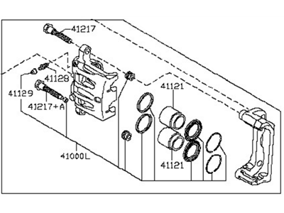Nissan 41001-CN91B CALIPER Assembly-Front RH, W/O Pads Or SHIMS