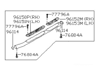 Nissan 96110-7Z060 XTERRA Pipe-Side Step, RH