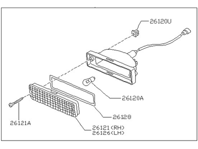 Nissan B6120-01G00 Lamp Assembly Front Combination RH