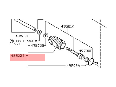 Nissan D8B03-JK60A Boot Kit-Power Steering Gear